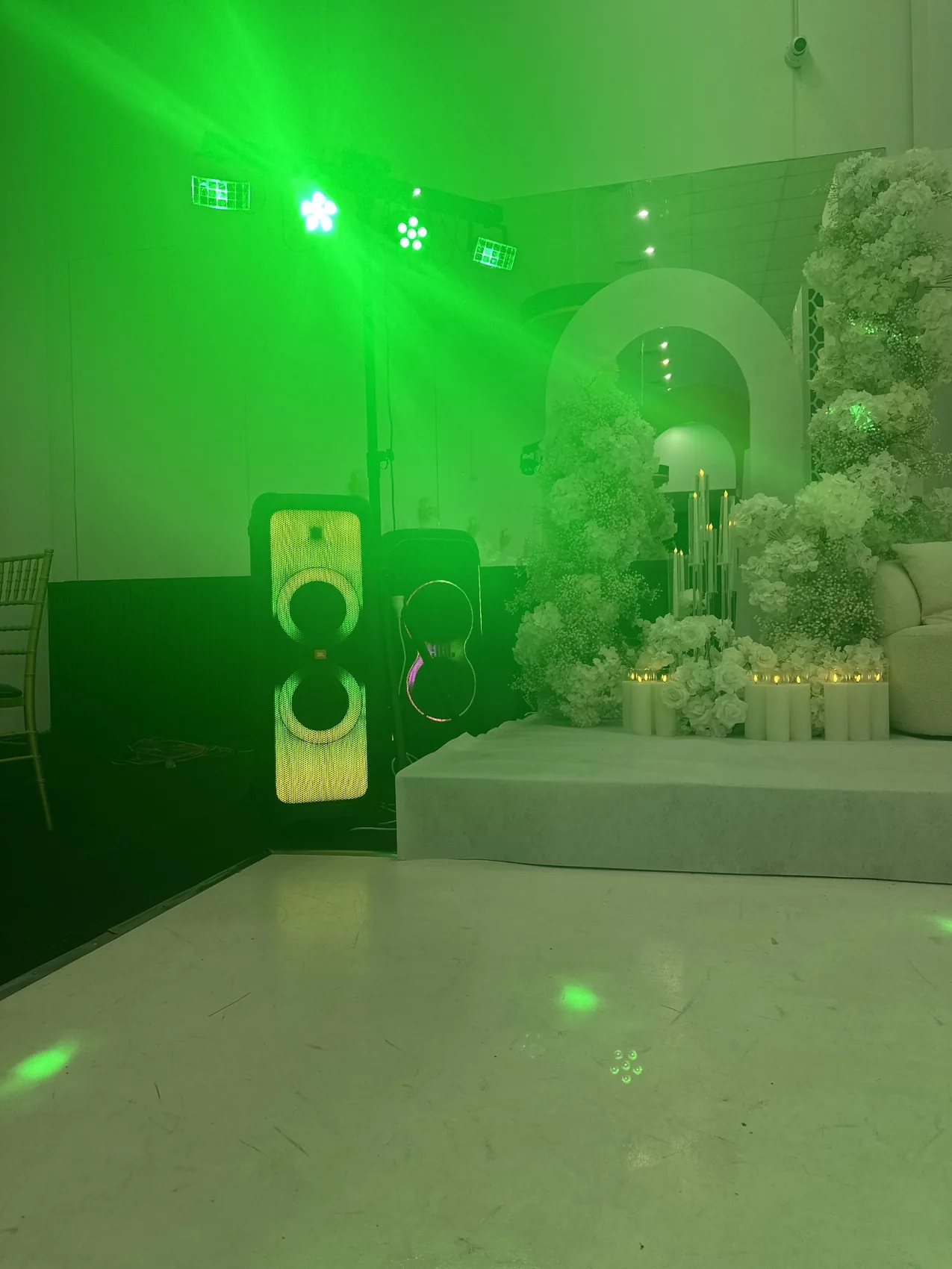 Green lighting at an event